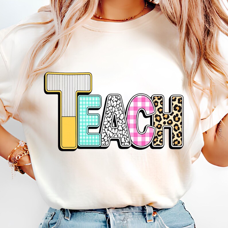 Teach PNG, T-Shirt Designs, Teaching PNG, Teacher Shirt PNG, Educator Png, Teach Shirt, Retro Teacher Png, Digital Download