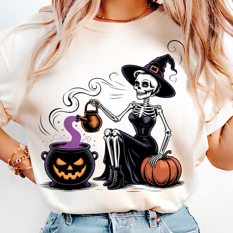 Witch PNG T-Shirt Design Trendy Halloween PNG Spooky Girl PNG Png Halloween Shirt Png Witch Shirt Sublimation Designs Digital Download