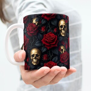 Halloween Mug Wrap Skull Mug Wrap Spooky Mug Wrap 11oz & 15oz Halloween Coffee Mug PNG Digital Download