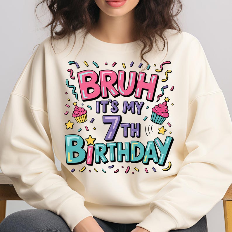Bruh Its My 7th Birthday PNG T-Shirt Design Happy Birthday PNG 7th Birthday PNG Shirt Birthday Boy Png Birthday Girl Png Digital Download