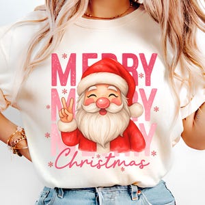 Preppy Christmas PNG T-Shirt Design Santa PNG Merry Christmas PNG Christmas Png Designs Christmas Shirt Sublimation Designs Digital Download