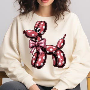 Polka Dot Balloon Dog PNG T-Shirt Design Polka Dot PNG Dog Mama Png Dog PNG Dog Lover Png Coquette Bow Sublimation Designs Digital Download