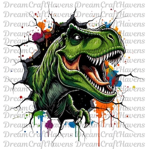 Dinosaur PNG T-Shirt Designs T-rex PNG Sublimation Designs Digital Download