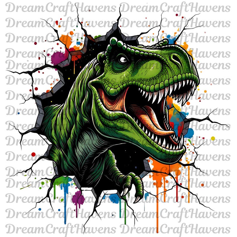 Dinosaur PNG T-Shirt Designs T-rex PNG Sublimation Designs Digital Download