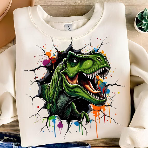 Dinosaur PNG T-Shirt Designs T-rex PNG Sublimation Designs Digital Download