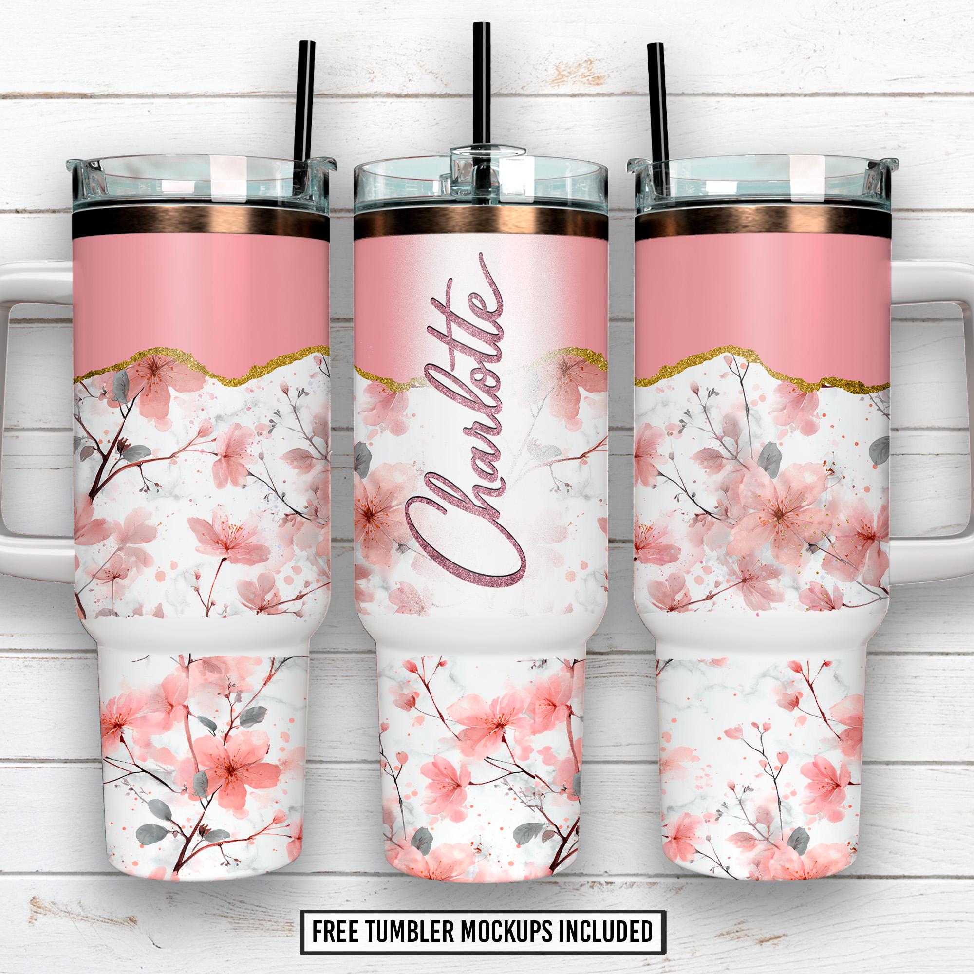 Pink stanley 40oz tumbler cherry blossom - Etsy 日本