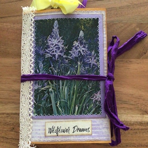 Anxiety Journal, handmade journal, junk journal, purple journal, travel journal, vintage journal
