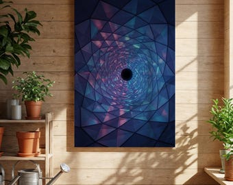 Lienzo de vórtice espiral geométrico abstracto, diseño de vórtice futurista, impresión abstracta moderna para sala de estar u oficina.