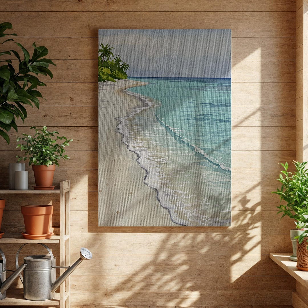 Beach Landscape Wall Art Tropical Beach Scene With Turquoise Waters and ...