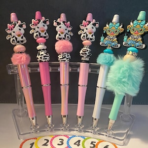 Welcome to the Country with these adorable beaded Country Themed pens with Cows, Boots, and more.