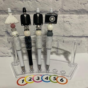 Here comes the Bride and Groom Beaded pens.