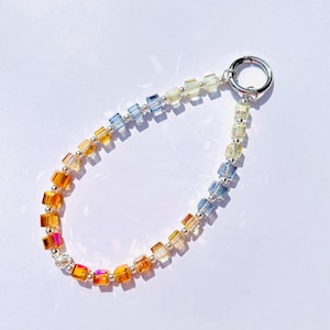 Sunset Phone Charm Bracelet, Orange Phone Accessory, Phone Strap Phone Wrist Strap, Keyring, Keyring Wrist Strap