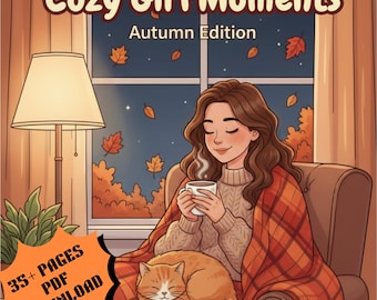 Cozy Girl Coloring Book | Cute Aesthetic Fall Pages for Girls & Teens | Relaxing Autumn Activities | Self-Care Printable Digital Download
