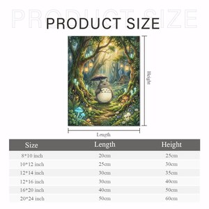 Studio Ghibli Inspired Forest Spirit Diamond Painting Kit | Totoro Woodland Diamond Art | Full Drill DIY Craft Decor image 6