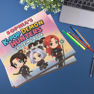 K-Pop Demon Hunters Coloring Book – 45 Cute Chibi Designs for Kids – Fun Fantasy & K-Pop Adventure