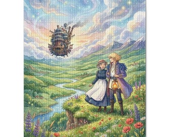 Zestaw do malowania diamentami „Chihiro Forest Spirit”, sztuka diamentowa inspirowana Studio Ghibli, dekoracja rzemieślnicza w postaci mozaiki „Enchanted Woodland”