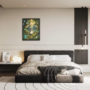 Studio Ghibli Inspired Forest Spirit Diamond Painting Kit | Totoro Woodland Diamond Art | Full Drill DIY Craft Decor image 4