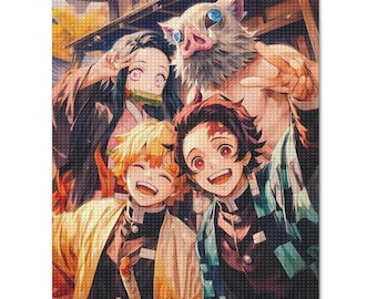 Demon Slayer Diamond painting Anime Poster Diamond Painting Kit | 5D DIY Diamond Art Canvas Wall Decor for Bedroom Living Room Gift