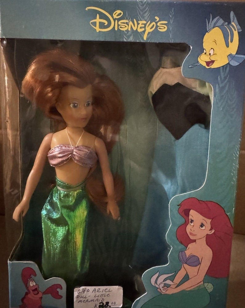 Vintage Disney Little Mermaid Ariel Doll Tyco NRFB Original Box Rare With Dress image 2