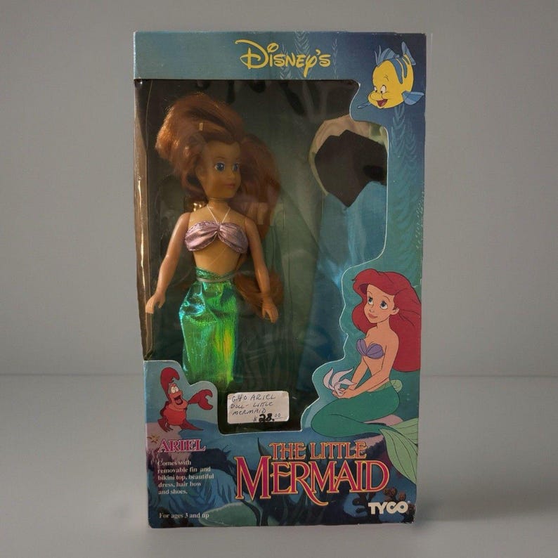 Vintage Disney Little Mermaid Ariel Doll Tyco NRFB Original Box Rare With Dress image 1