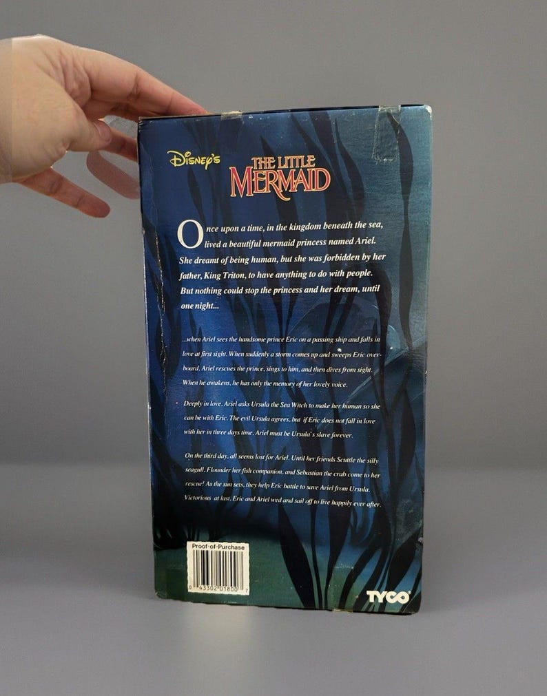Vintage Disney Little Mermaid Ariel Doll Tyco NRFB Original Box Rare With Dress image 6
