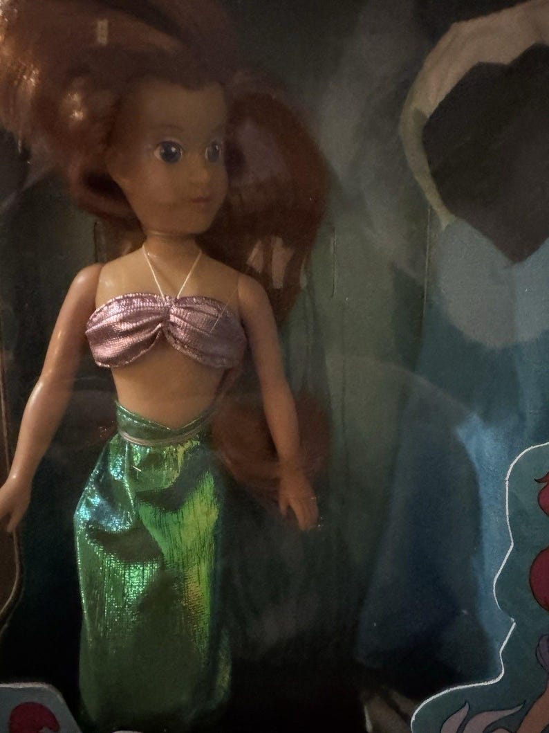 Vintage Disney Little Mermaid Ariel Doll Tyco NRFB Original Box Rare With Dress image 4