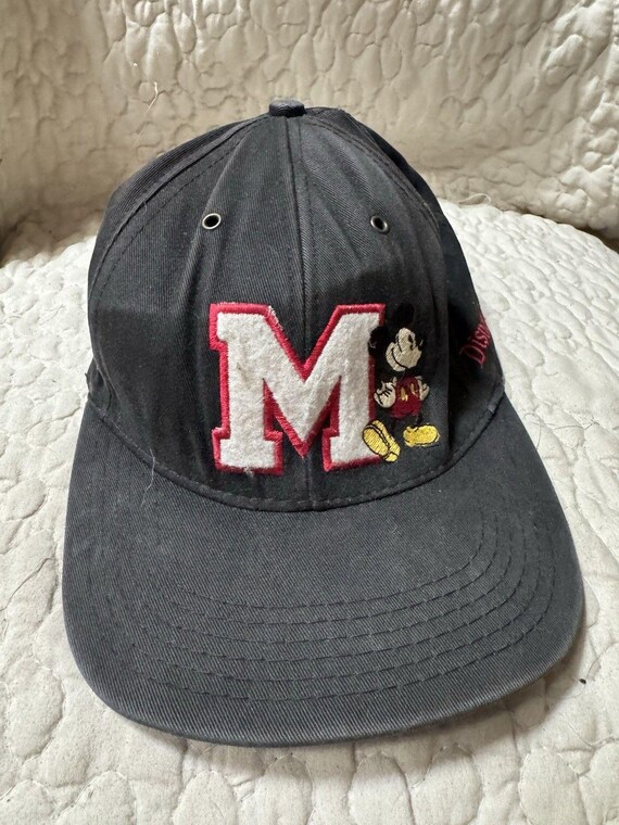 Mickey Mouse Cap M Logo Vintage Disney Company Goofy's Hat Snapback Adjustable