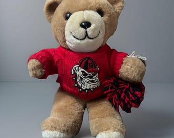 Vintage Gund Teddy Bear UGA Georgia Bulldogs Sweater Plush Stuffed Animal 10