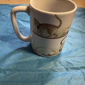 Vintage Otagiri Cat Mug Japan  Adorable Tabby & Siamese Cats  1980s Ceramic