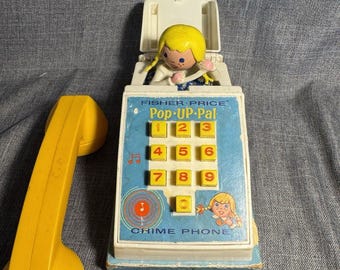 Vintage Fisher Price Po-up-pal Chime Phone 1968 - Etsy