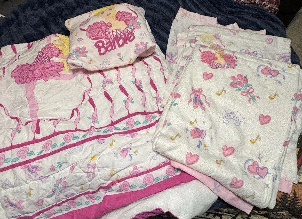 バービープリント掛け布団ヴィンテージ Vintage Barbie Bedding - Etsy