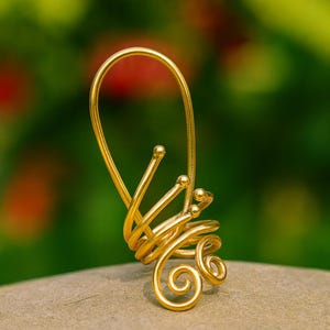 Gold Arthritis Splint Ring, Adjustable Swan Neck Support for Finger Joint Pain, Elegant Spiral Design Medical Jewelry