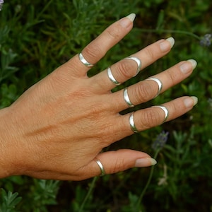 Arthritis finger splint adjustable sterling silver 925 or bronze one piece, Double Band, Hyperextension Support Ring,Stylish Therapy Jewelry