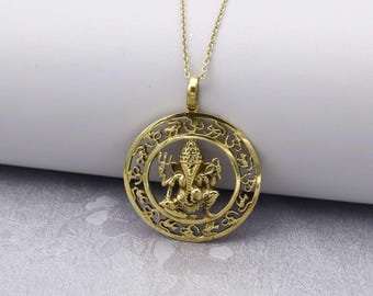 ガネーシャ神ペンダント「オームネックレス」：ヒンドゥー教の成功の神