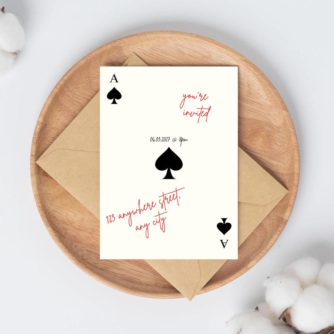 Aas van schoppen partij - Etsy België, image size:1080x1080