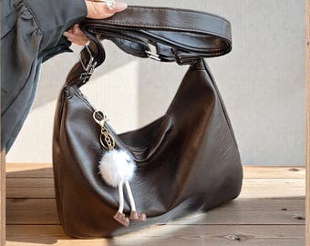 Leather XL Shoulder Bag 2 in 1 Handbag Shopper Large Shoulder Bag for Women,weekender bag,leather shoulder bag,gift for mom,Travel Tote Bag