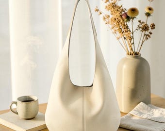 Soft Real Leather Women Shoulder Bag, Women Tote Bag, Large Hobo Slouch Travel Work Bag, Leather Handbag Purse Wallet Christmas gift for her