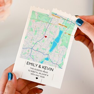 Custom Map Location Block, Couples Coordinates Keepsake, Anniversary Wedding Gift