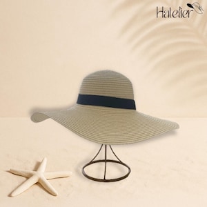 Beige Straw Hat, Big Summer Hat, Wide Brim Hat, Sun Hat, Travel Hat, Women Beach Hat, Vacation Hat, Gift for Women, Gift for Her