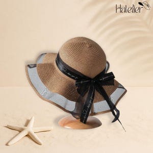 Straw Hat for Women, Summer Hat, Beach Sun Hat, Wide Brim Straw Hat, Elegant Summer Hat for Women, Bow Sun Hat, Travel Hat, Gift for Her