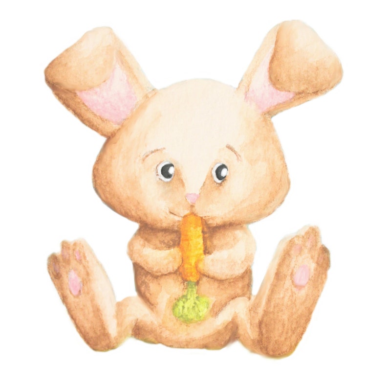 bunny easter bunny 5x7 original watercolor card
