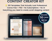 Content Creator Kit – 50 Editable Canva & PSD Templates + Strategy eBook