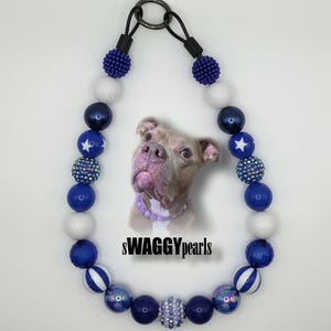 Blingy Barkers-Bubblegum Beads, Beaded Dog Collar, Dog Necklace, Handmade, Custom Collar, Dog Pearls, Acrylic Beads, 20mm Beads