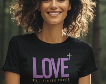 LOVE cross tee, Christian faith shirt, scripture verse, religious mom wife girlfriend gift