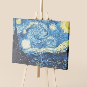 Starry Night by Van Gogh –  Paint by Numbers Kit | 40×50 cm Canvas + Paint + Brushes|Classic art|DIY|Acrylic|Wall art|Colorful|Home decor