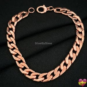 Herren Panzerkettenarmband aus reinem Kupfer, solides Metallaccessoire (Geschenk zum Vatertag)