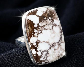 Handmade Wild Horse Jasper Ring: 925 Sterling Silver Boho Jewelry