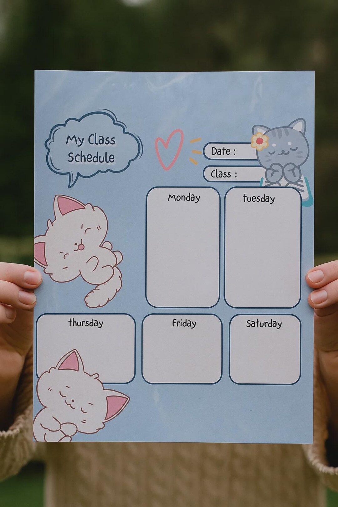 Printable Class Schedule for Kids | Printable School Timetable in ...