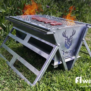 Foldable Stainless Steel BBQ Grill & Fire Pit: Portable Outdoor Cooking