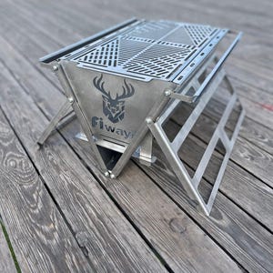 Foldable Stainless Steel Grill & Fire Pit: Portable Camping BBQ - Fiways